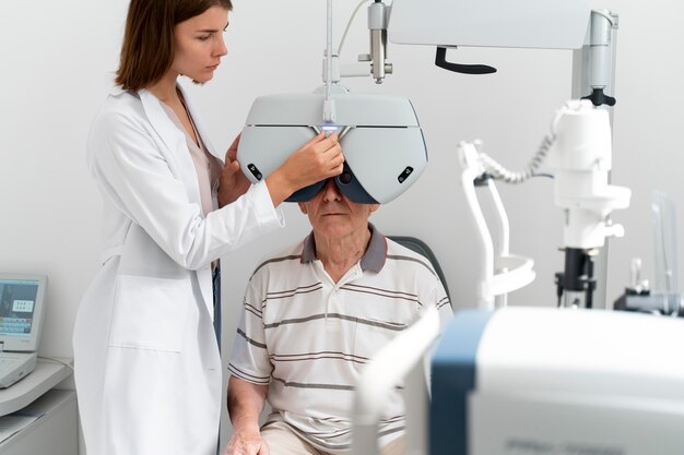 Man having an ophthalmology checking