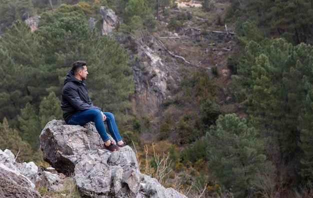 Man hiking in nature