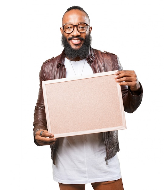 Man holding a board
