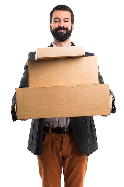 Man holding boxes