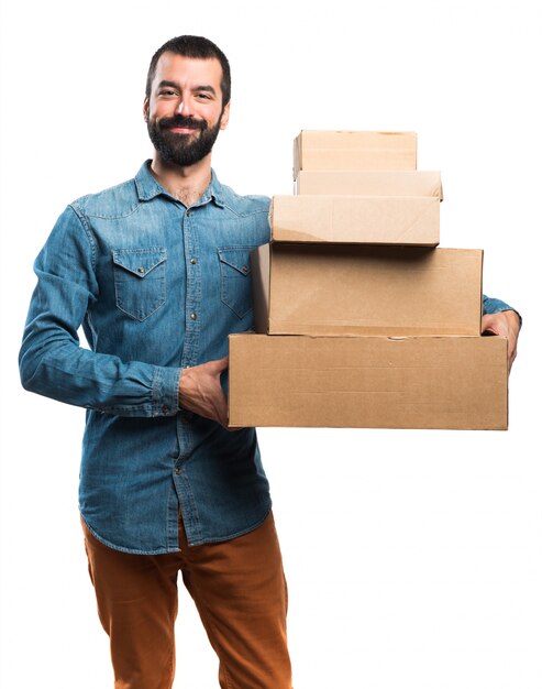 Man holding boxes