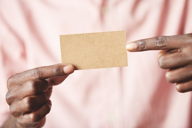 Man holding credit card closeup