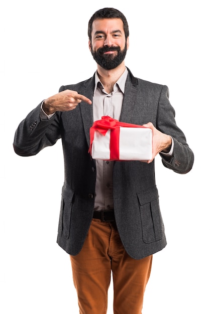 Man holding a gift