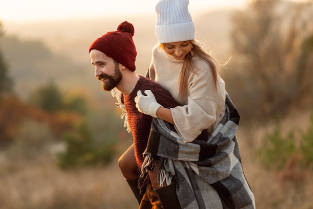 Man holding his best friend on his back