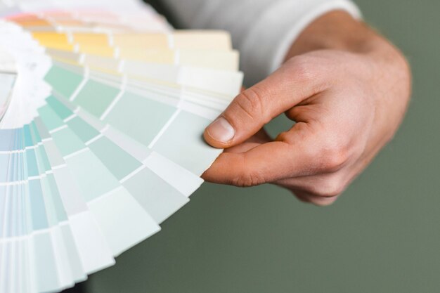 Man holding paint palette