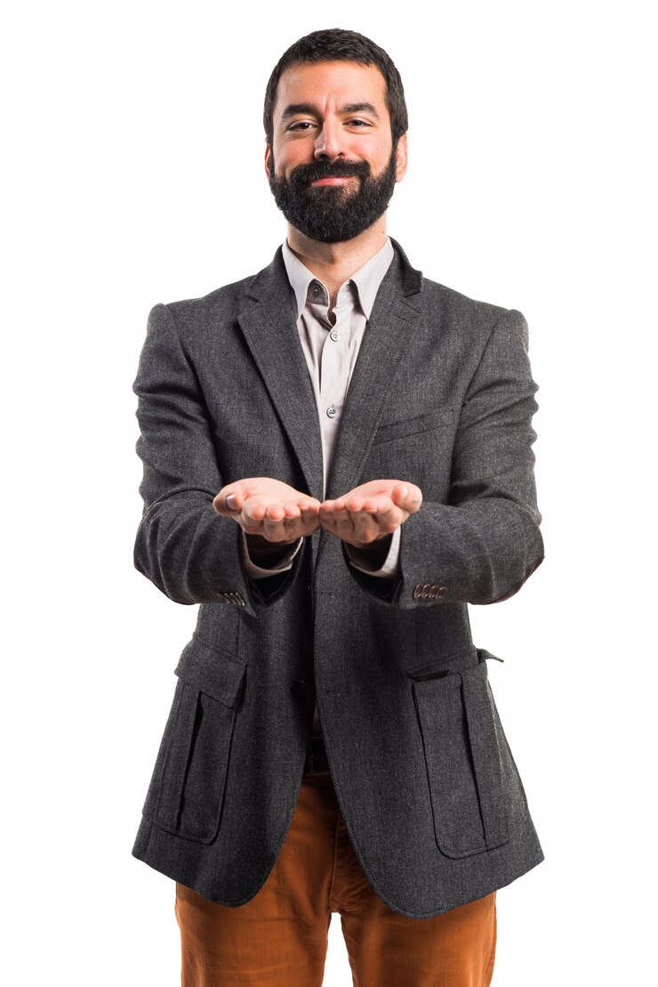 Free Photo man holding something