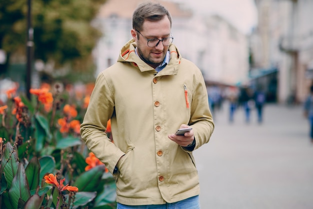 Man looking his mobile