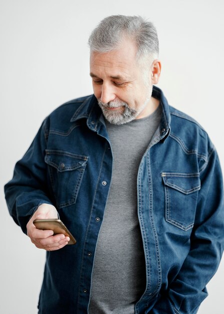 Man looking at phone