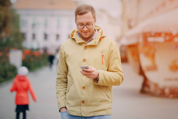 Man looking a smartphone