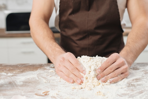 Man making dough