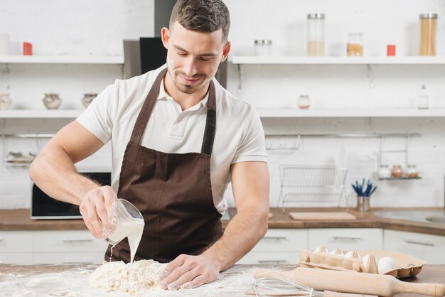 Man making dough