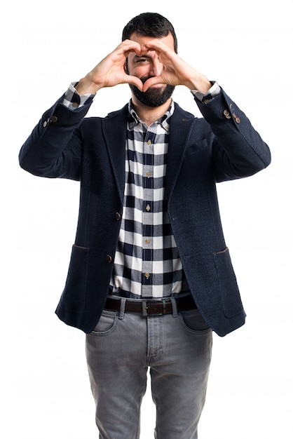 Man making a heart with his hands