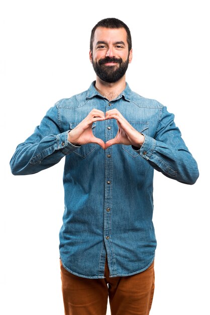 Man making a heart with his hands