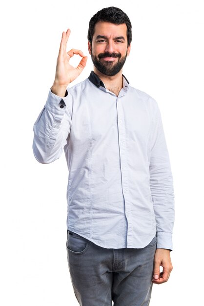 Man making OK sign