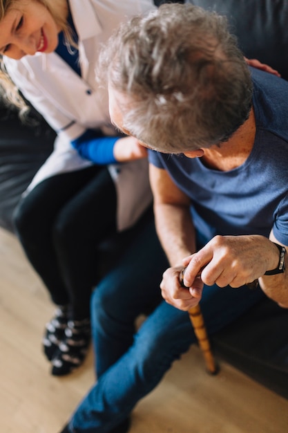 Free photo man in nursing home