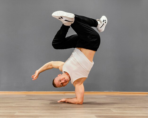 Man performing breakdance