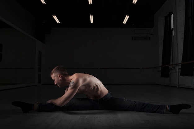 Man performing split