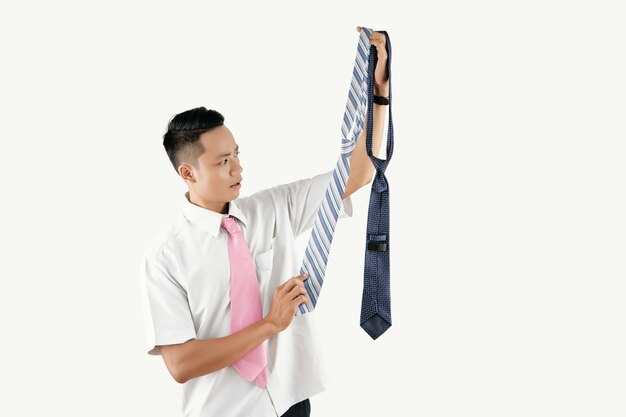 Man Picking Necktie