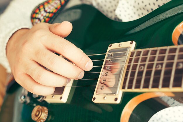 Man playing electric guitar