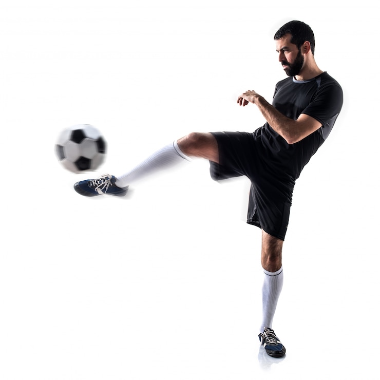 Free Photo man playing football