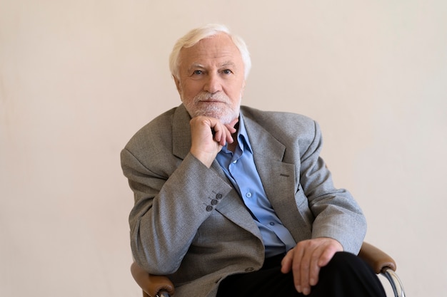 Man posing indoors front view