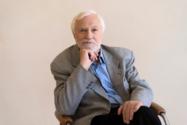 Man posing indoors front view