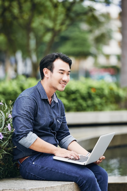 Man reading e-mail