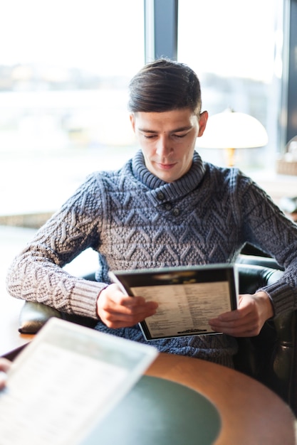 Man reading menu