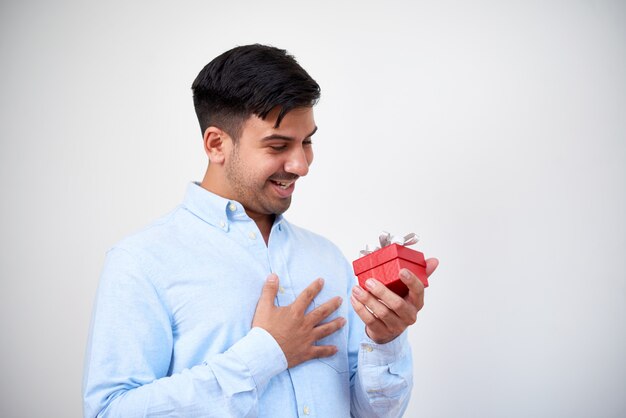 Man receiving a present