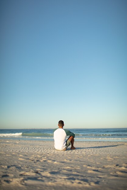 Man relaxing on the beach