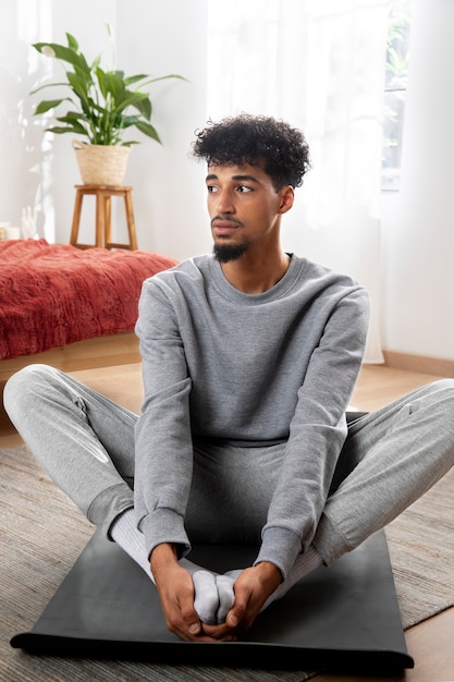 Man relaxing and taking care of himself