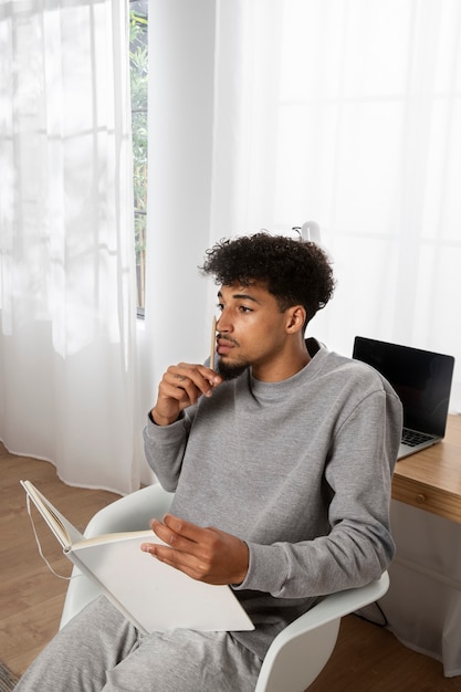 Man relaxing and taking care of himself