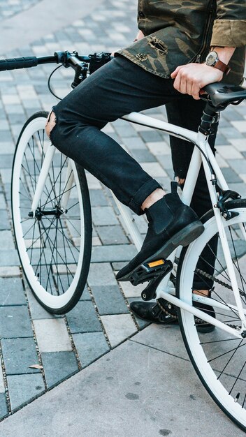 Man riding a bike