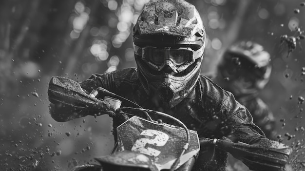 Free photo man riding dirt bike