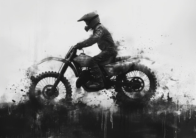 Free photo man riding dirt bike