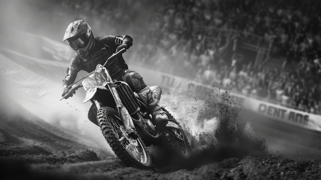 Free photo man riding dirt bike