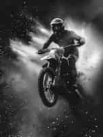 Free photo man riding dirt bike