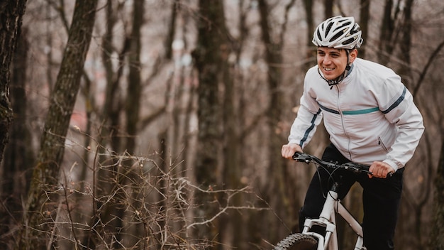 Man riding a mountain bike