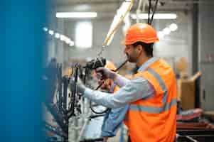 Free photo man in safety equipment at his workplace