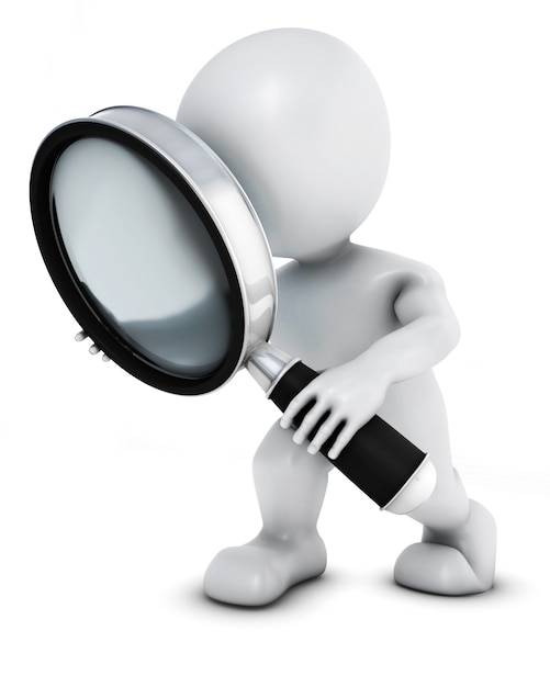 Man searching with magnifying glass