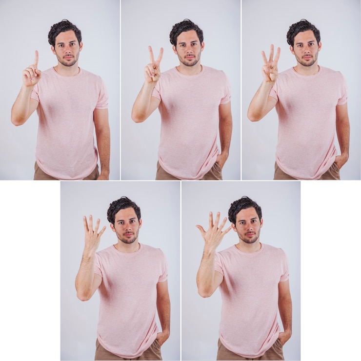 無料Photo 指で数字を示す男