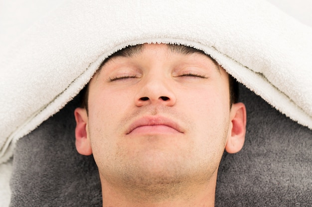 Man in spa salon