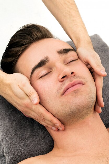 Man in spa salon