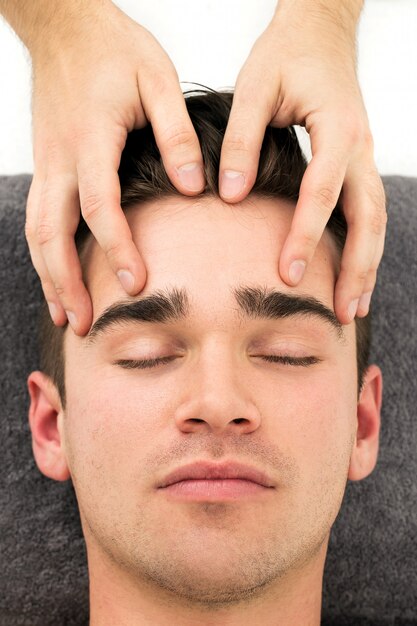 Man in spa salon