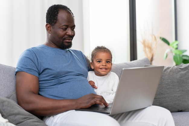 Man spending time with his little girl