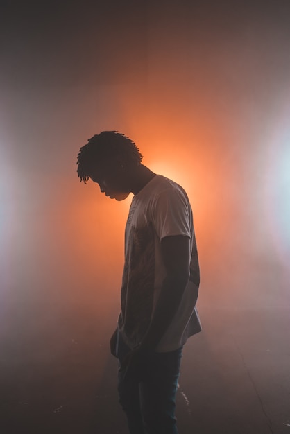 Man standing on blurred background