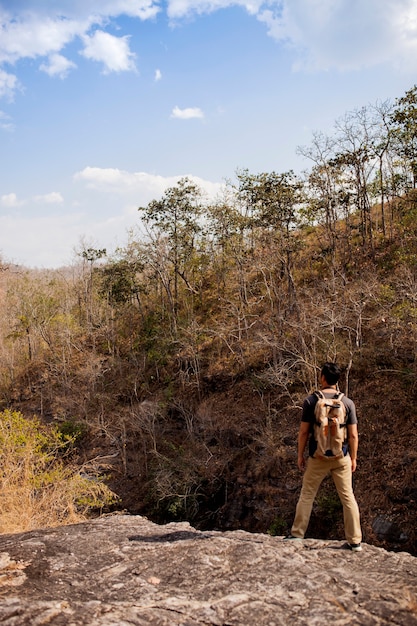 Man standing at valley