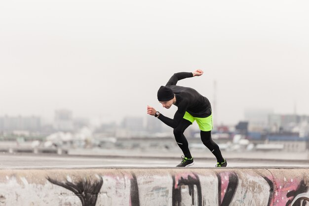 Man starting to sprint