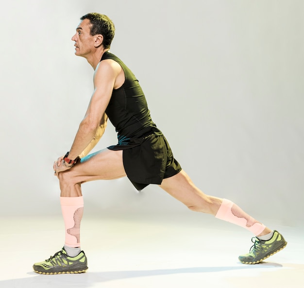 Man stretching before exercising