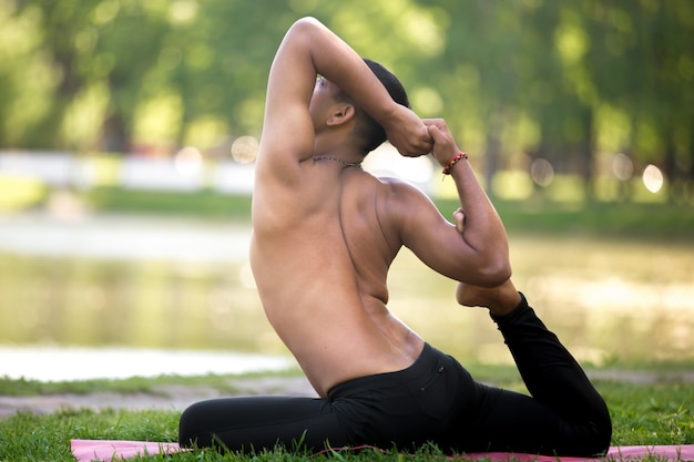 Man stretching his arm